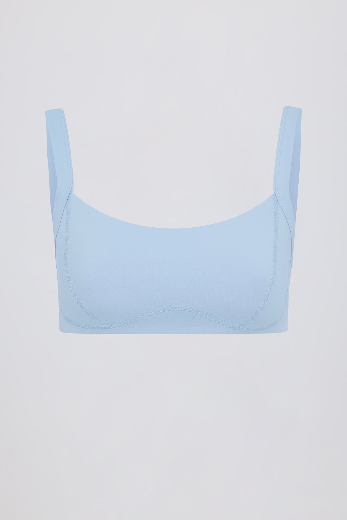 Chic Soft Active Seam-Detail Sports Bra in Sky