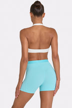 Chic Soft Active Mini Shorts in Aqua