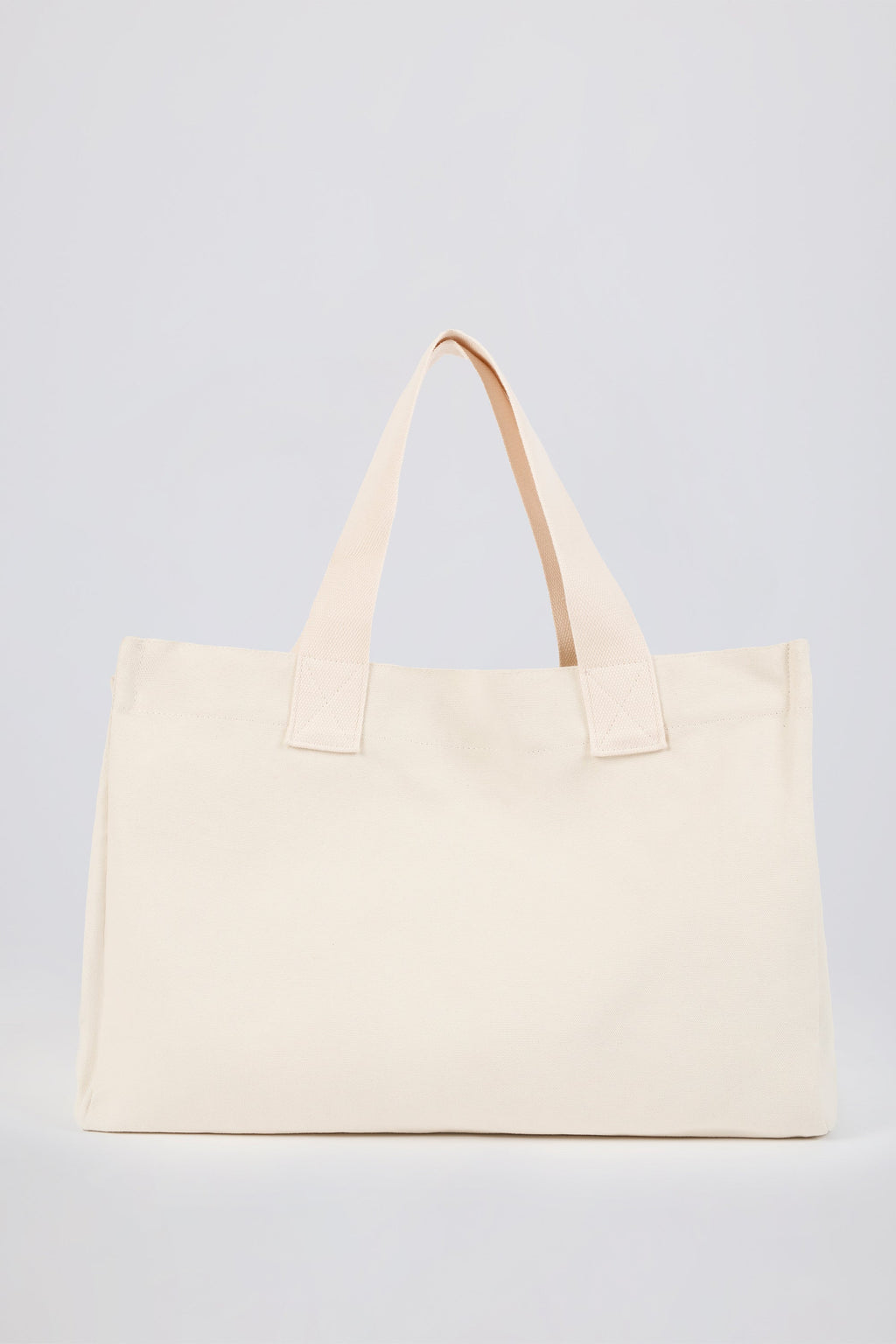 Chic Oversized Canvas Tote Bag in Egg Shell