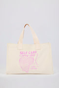 Chic Oversized Canvas Tote Bag in Egg Shell