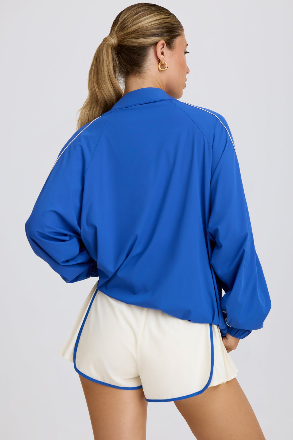 Chic Oversized Track Jacket in Cobalt