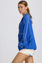Chic Oversized Track Jacket in Cobalt