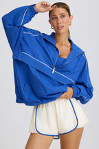 Chic Oversized Track Jacket in Cobalt