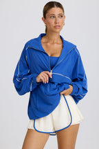 Chic Oversized Track Jacket in Cobalt
