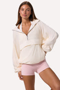 Chic Oversized Track Jacket in White