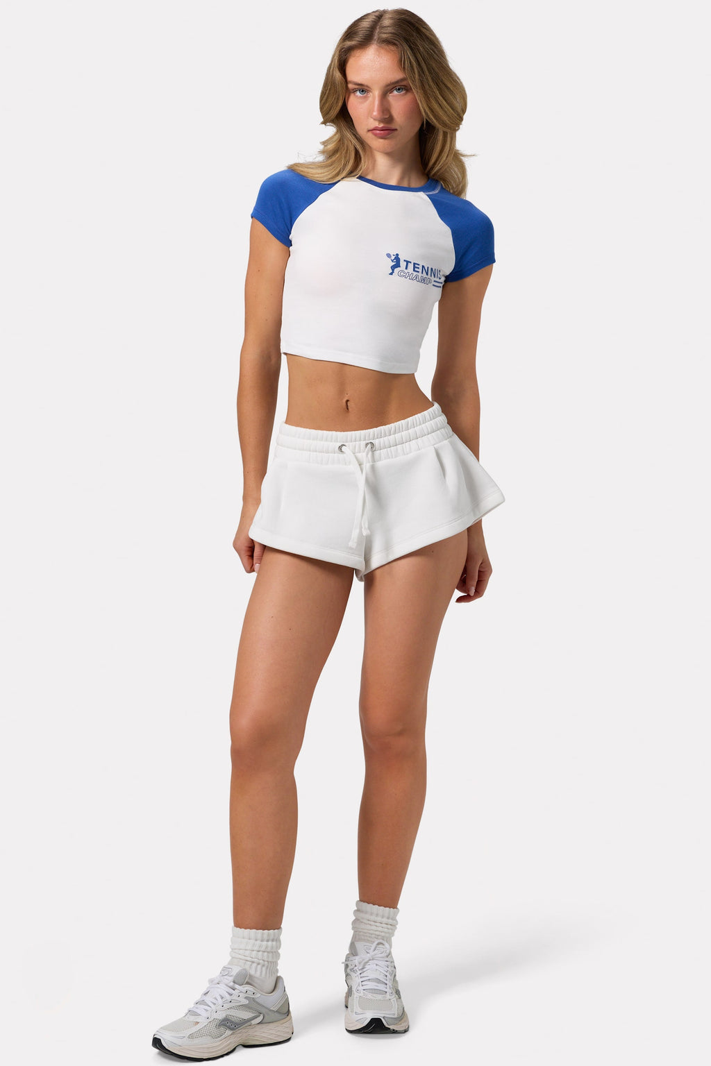 Chic Graphic-Print Cropped T-Shirt in White