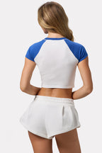 Chic Graphic-Print Cropped T-Shirt in White