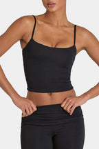 Chic ButterCloud Crop Tank Top in Black