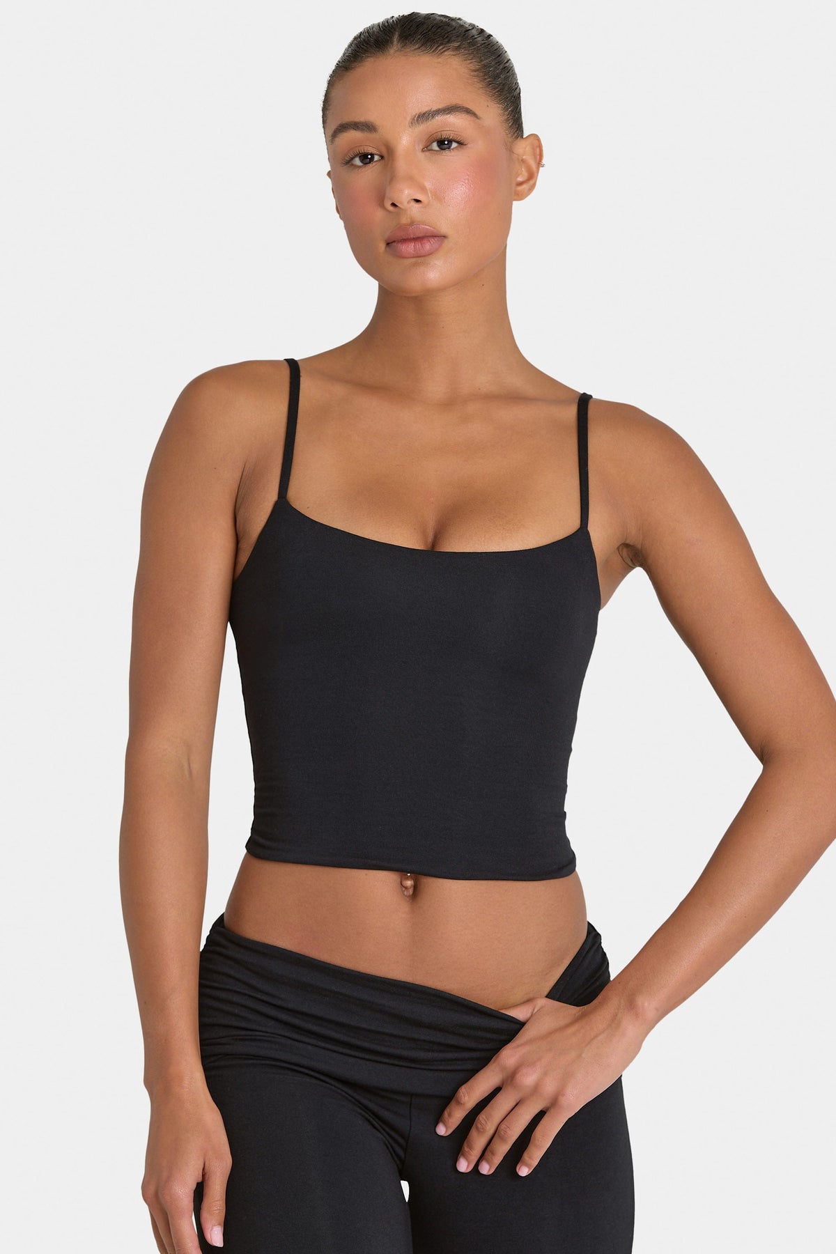Chic ButterCloud Crop Tank Top in Black