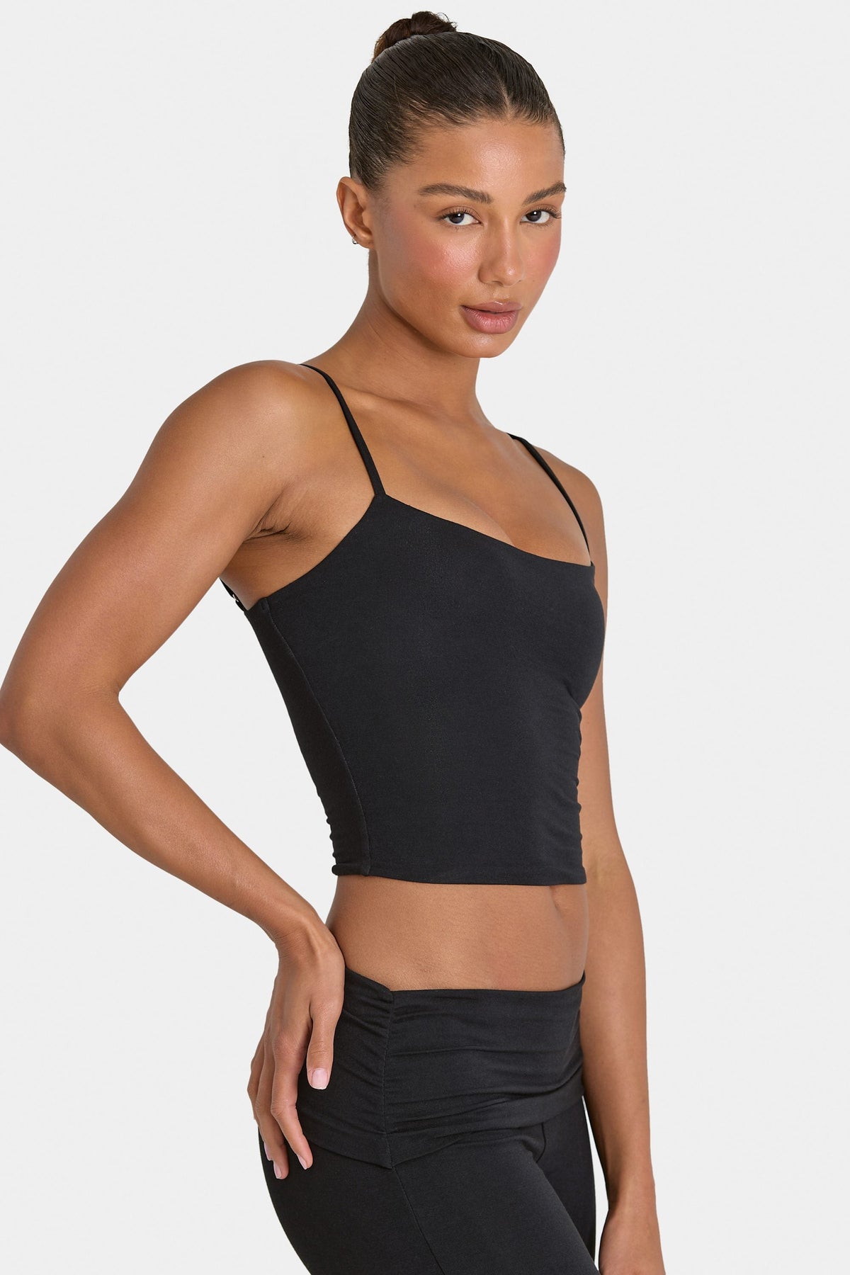 Chic ButterCloud Crop Tank Top in Black