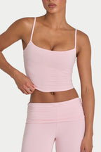 Chic ButterCloud Crop Tank Top in Blush