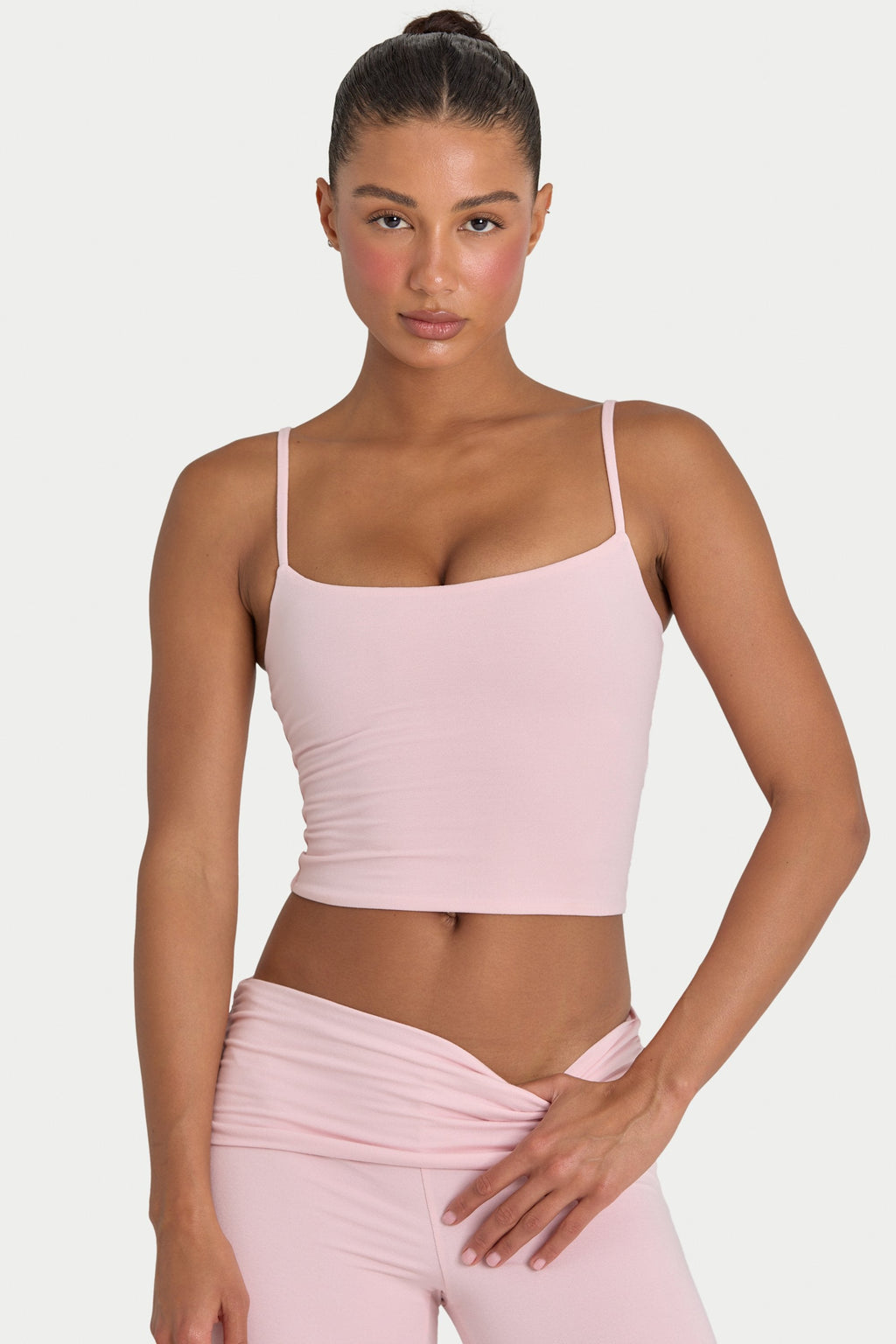 Chic ButterCloud Crop Tank Top in Blush