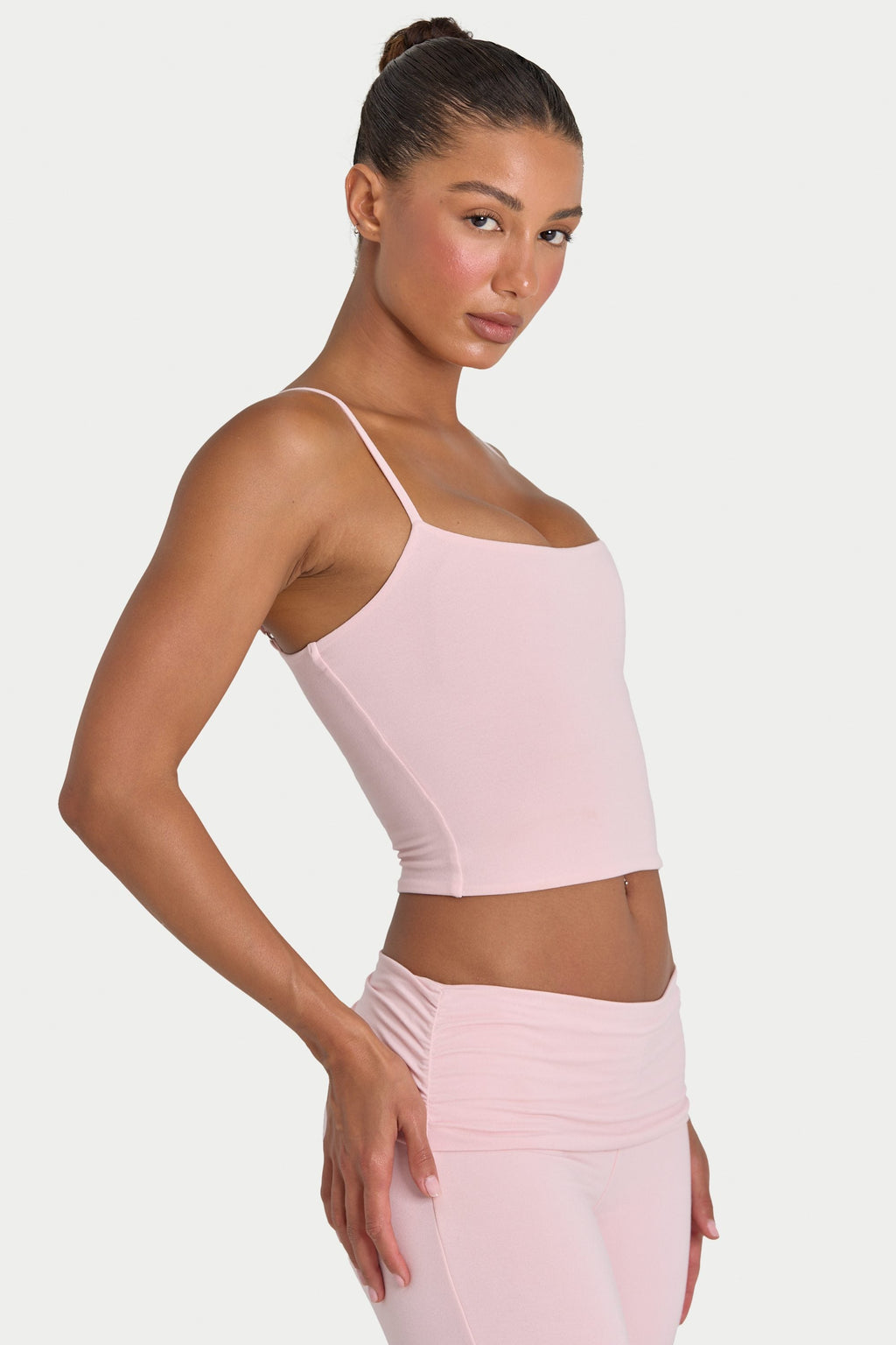 Chic ButterCloud Crop Tank Top in Blush
