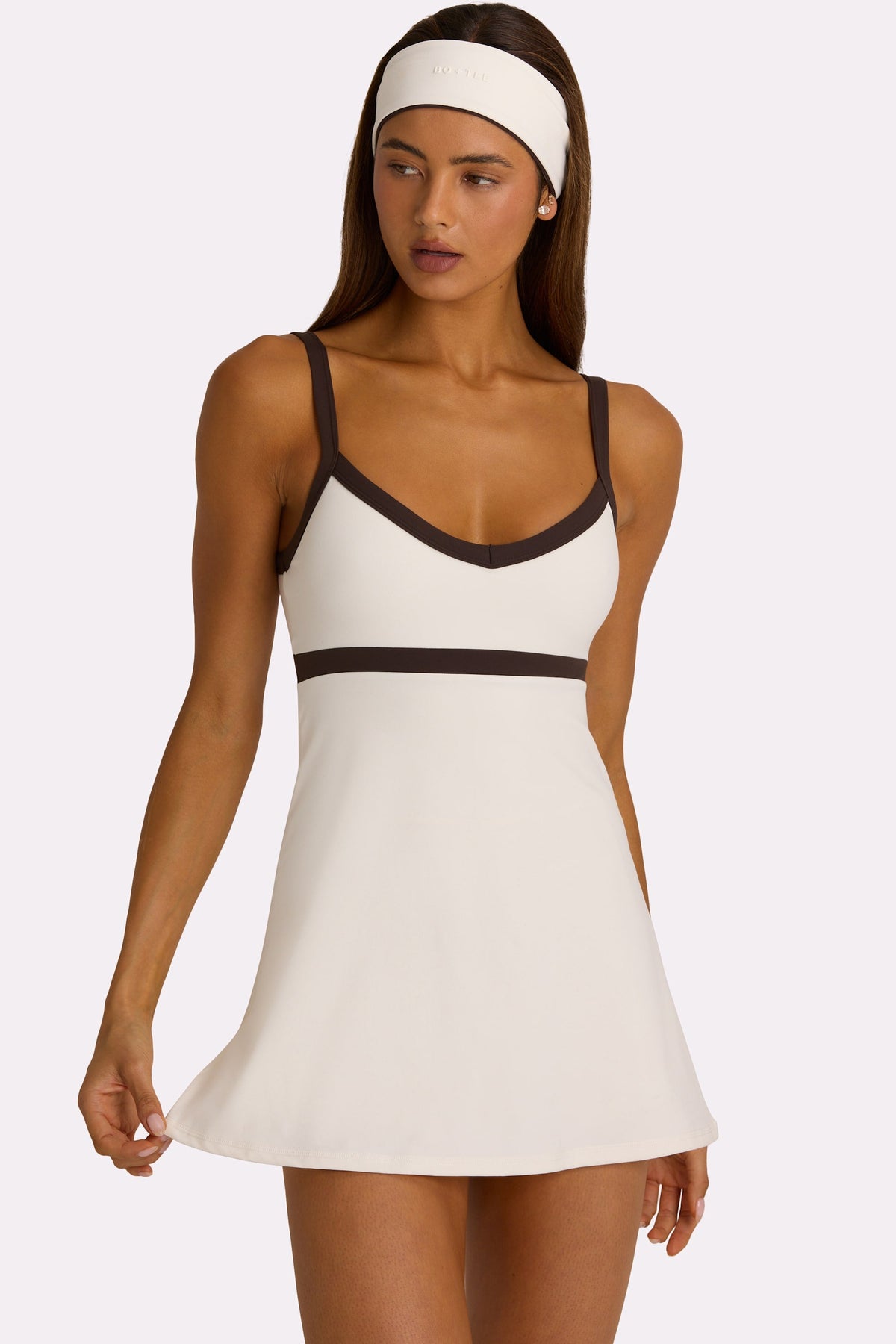 Chic Soft Active Tennis Dress in Coconut