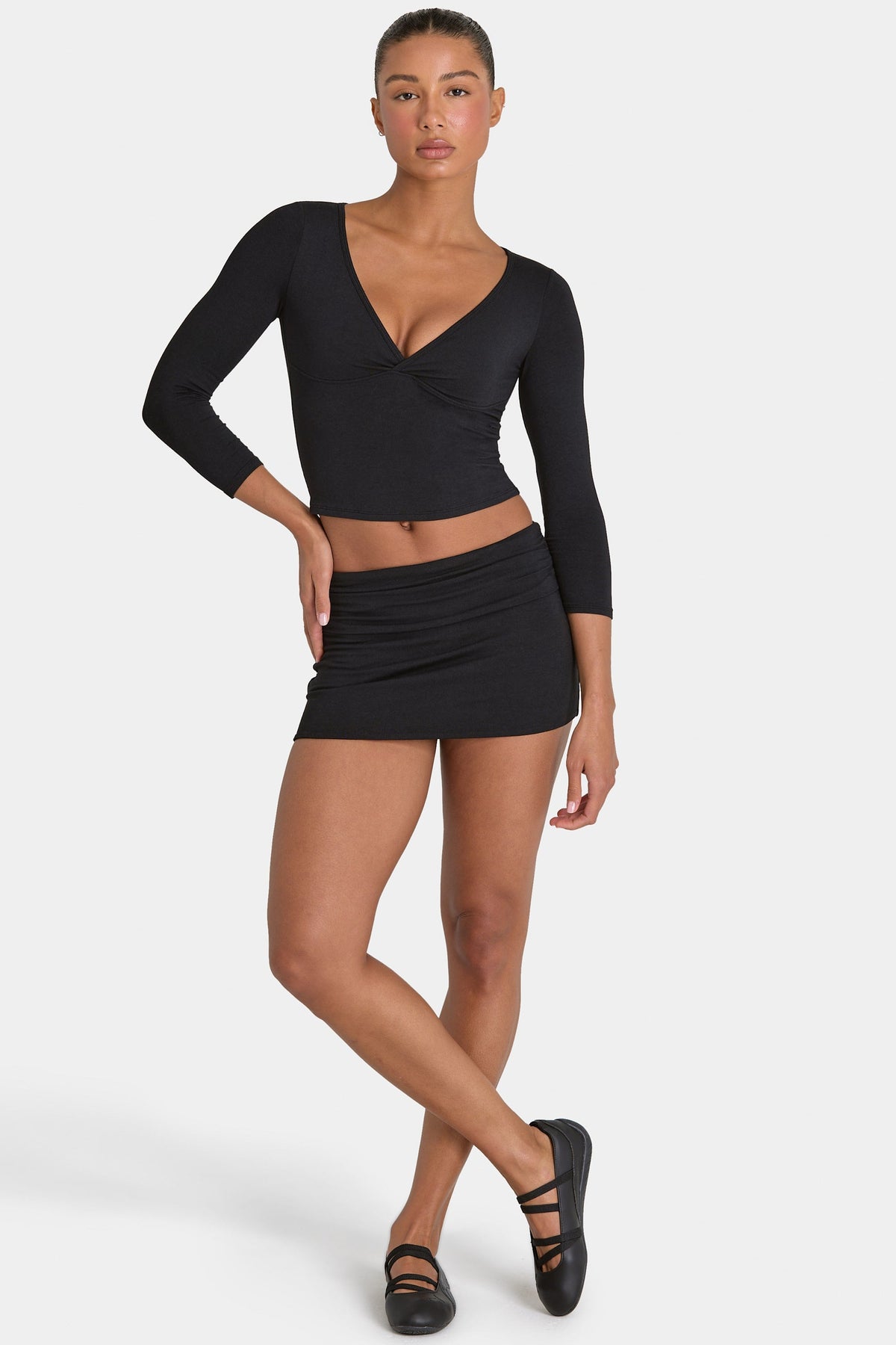 Chic ButterCloud Skort in Black