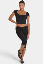 Chic ButterCloud Crop Top in Black