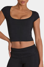 Chic ButterCloud Crop Top in Black