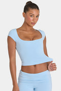 Chic ButterCloud Crop Top in Sky