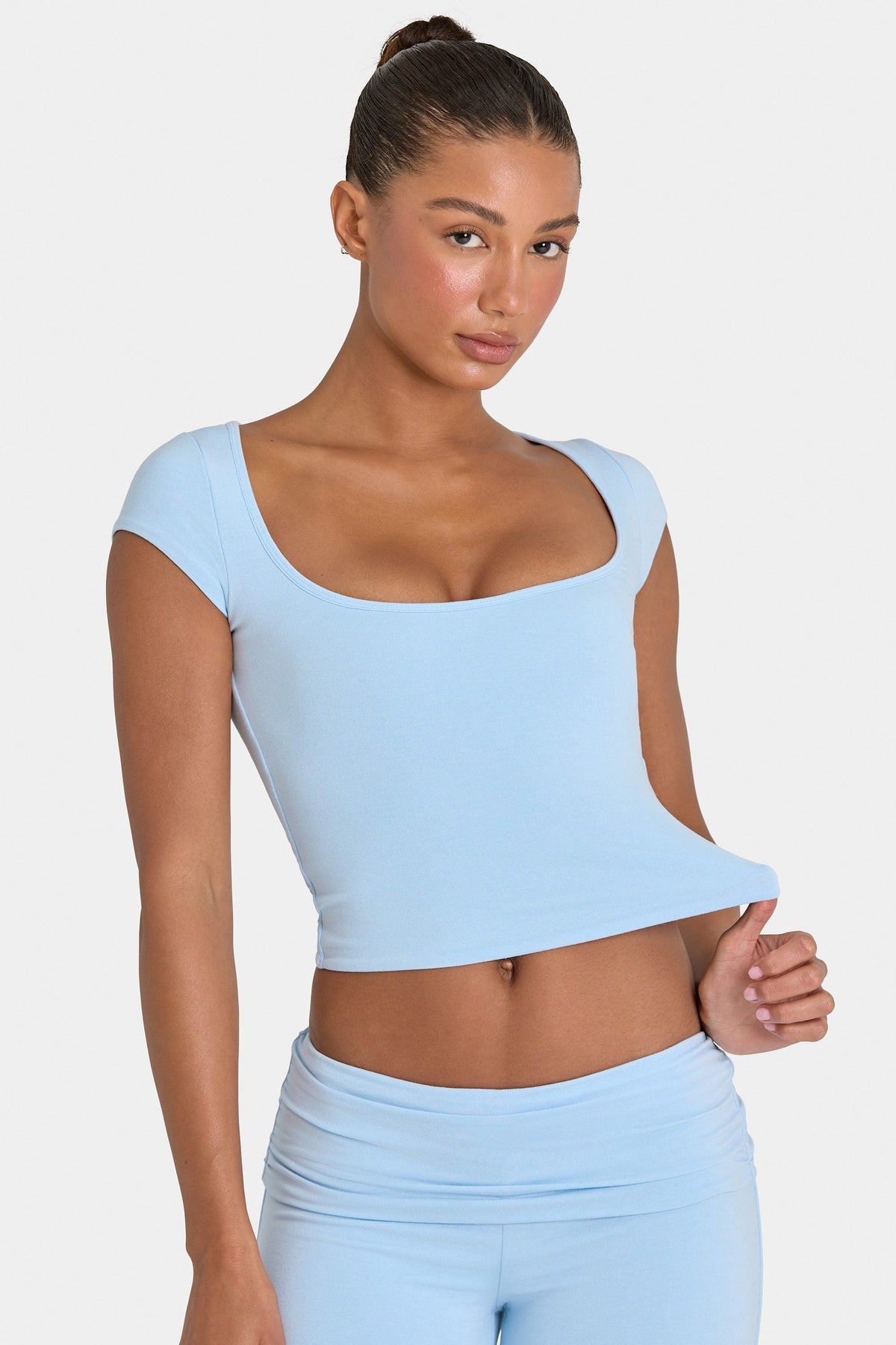 Chic ButterCloud Crop Top in Sky