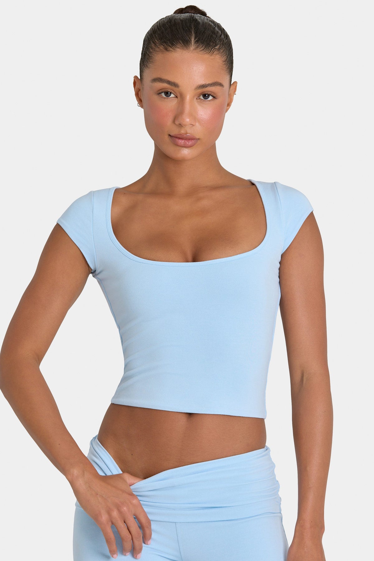 Chic ButterCloud Crop Top in Sky