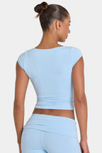 Chic ButterCloud Crop Top in Sky