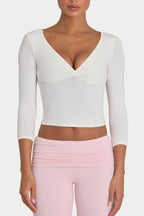 Chic ButterCloud 34 Sleeve Top in Coconut