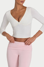 Chic ButterCloud 34 Sleeve Top in Coconut