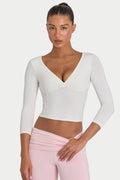Chic ButterCloud 34 Sleeve Top in Coconut