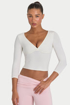 Chic ButterCloud 34 Sleeve Top in Coconut