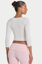 Chic ButterCloud 34 Sleeve Top in Coconut