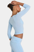 Chic ButterCloud 34 Sleeve Top in Sky