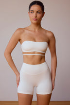 Chic Cross-Back Bandeau Bra in Soft White