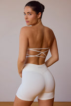 Chic Cross-Back Bandeau Bra in Soft White
