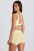 Chic Soft Active Contrast Mini Shorts in Lemon