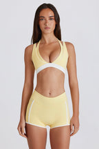 Chic Soft Active Contrast Mini Shorts in Lemon