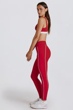 Chic Soft Active Contrast Leggings in Chilli