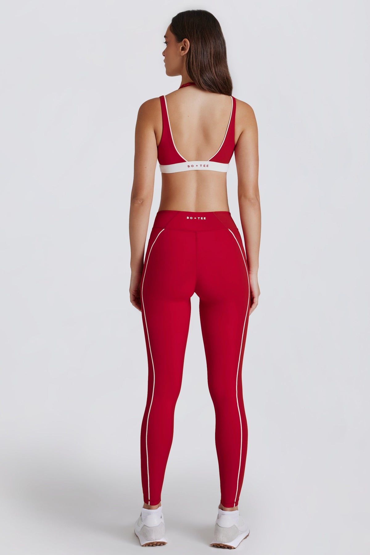 Chic Soft Active Contrast Leggings in Chilli