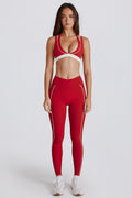 Chic Soft Active Contrast Leggings in Chilli