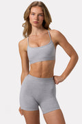 Chic Soft Active Mini Shorts in Grey Marl