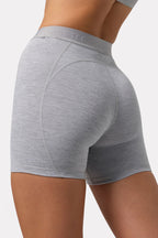Chic Soft Active Mini Shorts in Grey Marl