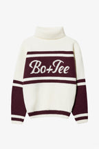 Chic Knit Turtleneck Oversized Jumper in Burgundy