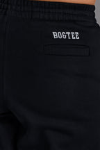 Chic Soft Cotton Jersey Relaxed Mid-Rise Joggers in Black