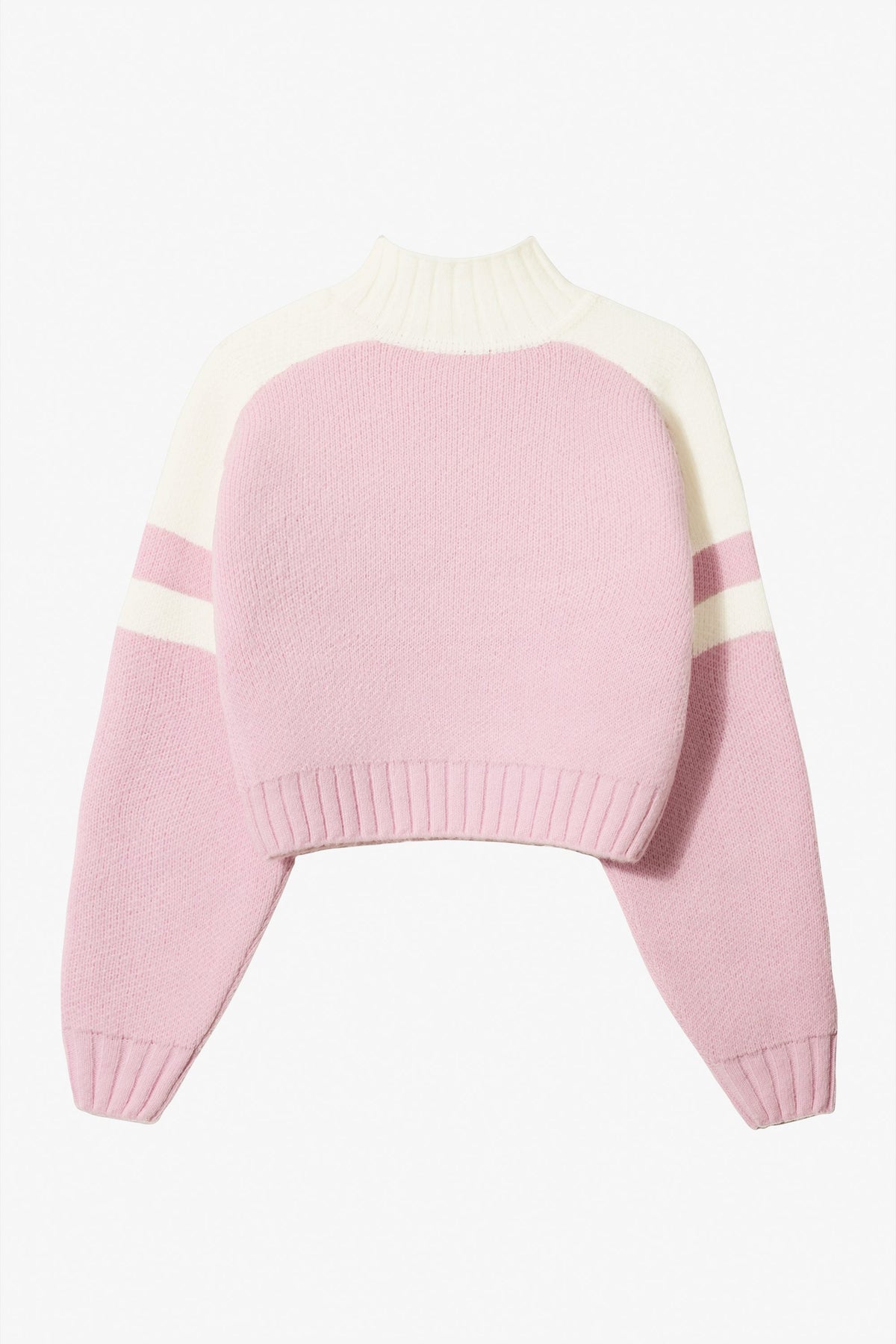 Chic Knit Logo Cropped Jumper in Powder Pink