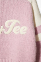 Chic Knit Logo Cropped Jumper in Powder Pink