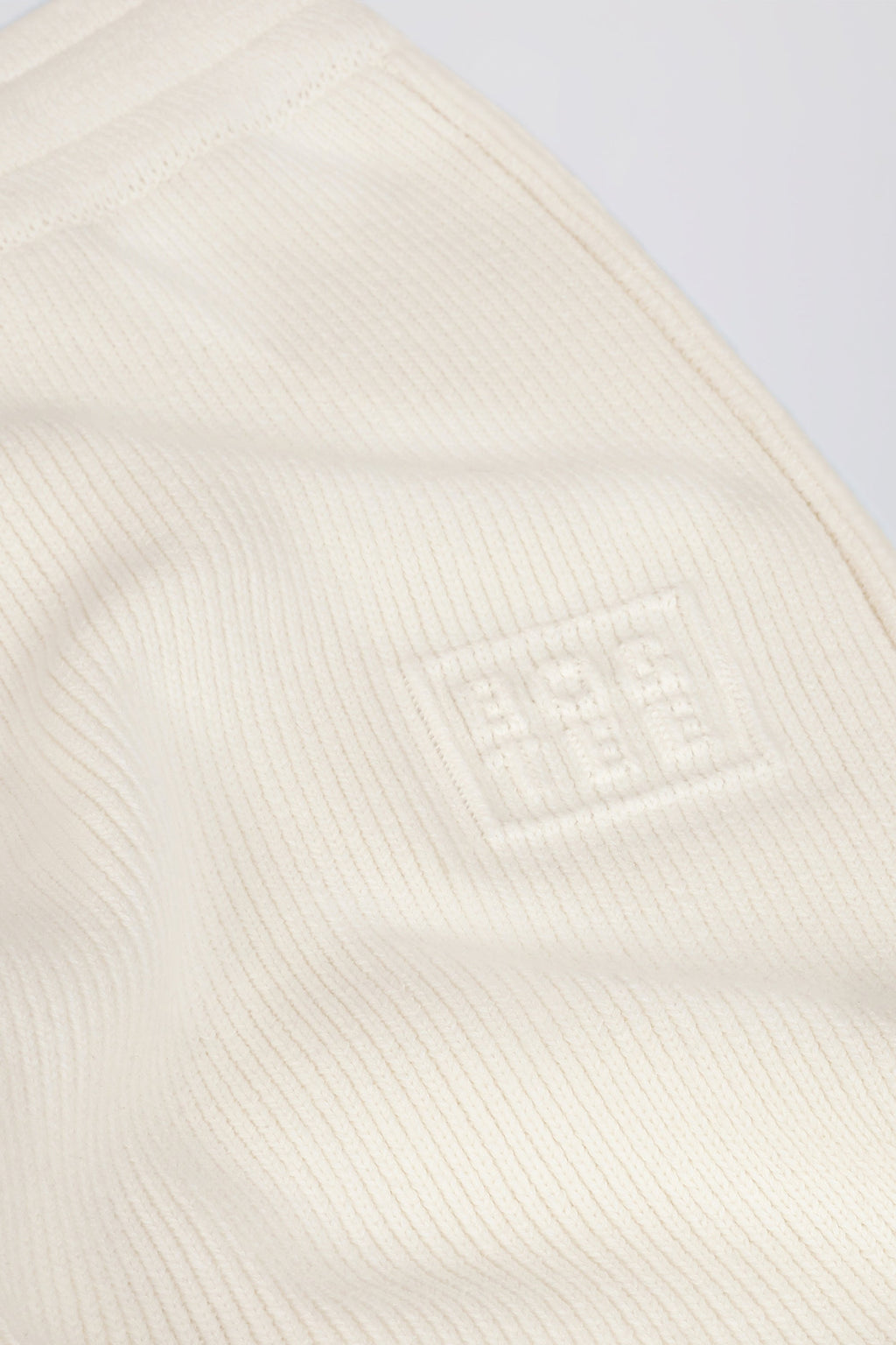 Chic Ribbed Knit Wide-Leg Joggers in Ivory