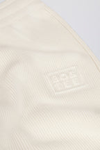 Chic Ribbed Knit Wide-Leg Joggers in Ivory