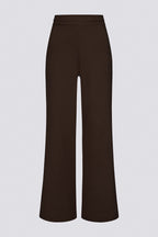 Chic Ribbed Knit Wide-Leg Joggers in Pecan