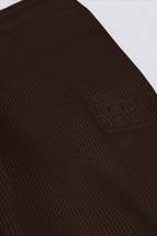 Chic Ribbed Knit Wide-Leg Joggers in Pecan