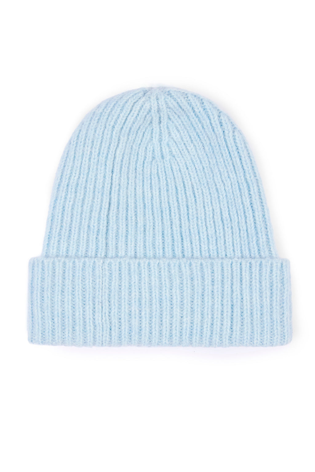 Chic Ribbed Knit Beanie Hat in Powder Blue