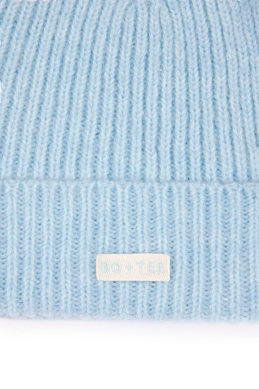 Chic Ribbed Knit Beanie Hat in Powder Blue